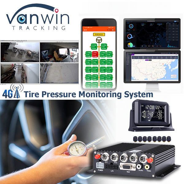 4CH 4G Wireless Real Time Truck MDVR z cyfrowym systemem monitorowania ciśnienia w oponach 6-24 kół