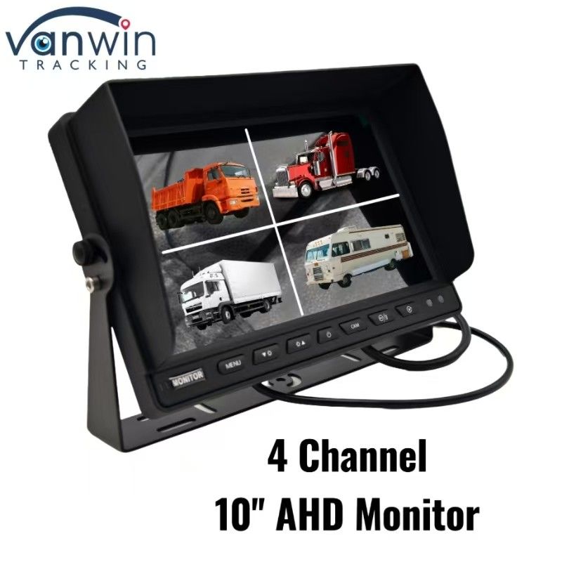 Czarny wysokiej rozdzielczości 4-kanałowy monitor samochodowy 7 "9" 10 " Rozmiar opcjonalny dla różnych pojazdów System PAL / NTSC