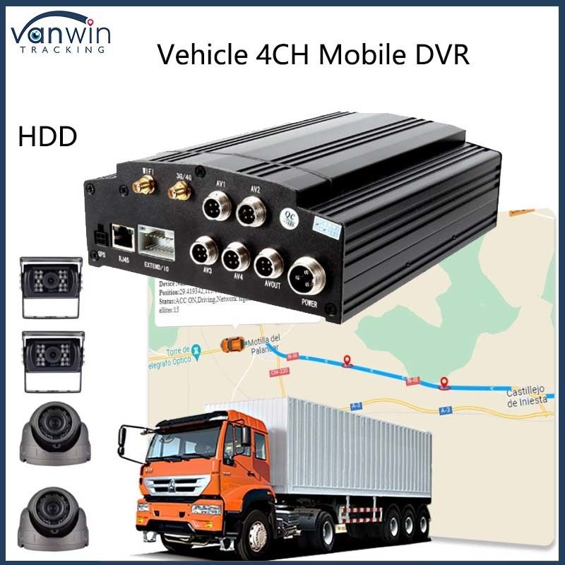 4 kanałowy mobilny DVR 4G GPS WIFI HDD 1080P AHD Card DVR dla ciężarówek autobusowych
