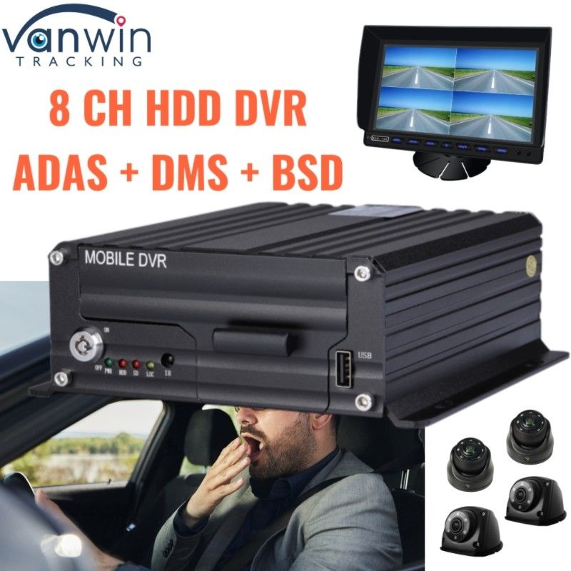 Zaawansowany 8CH AI HDD DVR z ADAS DMS BSD 4G GPS do monitorowania bezpieczeństwa pojazdów