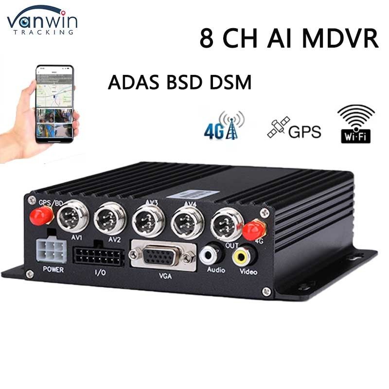 8CH SD DVR 4G GPS ADAS DMS AI MDVR 1080P H.265 Mobilny DVR Dashcam Rejestrator GPS Mobilny