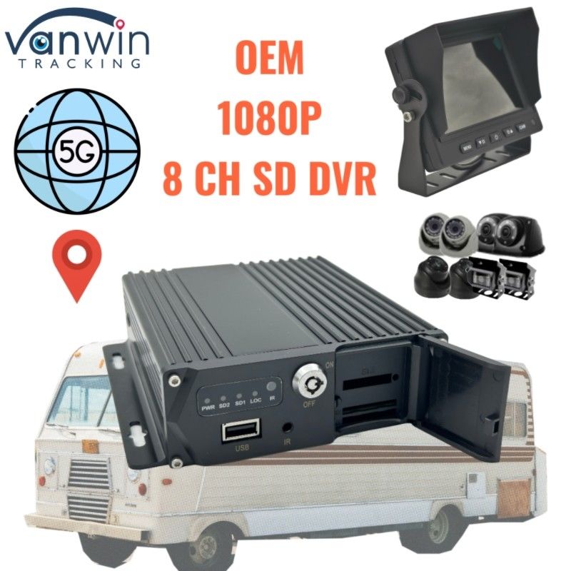 8 kanałowa karta SD MDVR 5G GPS Tracker pojazdu 1080P rejestrator wideo dla ciężarówek Autobusy wsparcie furgonetki OEM Service