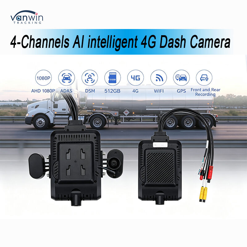 4 kanały AI Inteligentny 4G Mobilny cyfrowy rejestrator wideo Dash System kamery GPS Tracking Night Vision Cloud Remote Monitoring