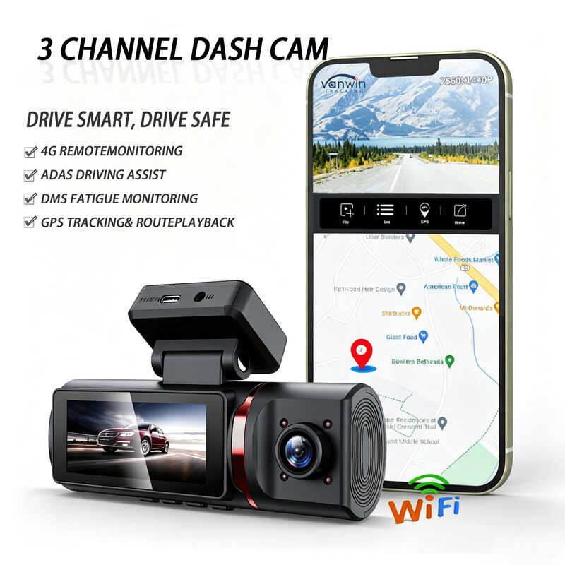 4K Advanced Assisted Driving Dashcam GPS ADAS DMS Z WIFI Wsparciem Do Monitorowania Parkowania