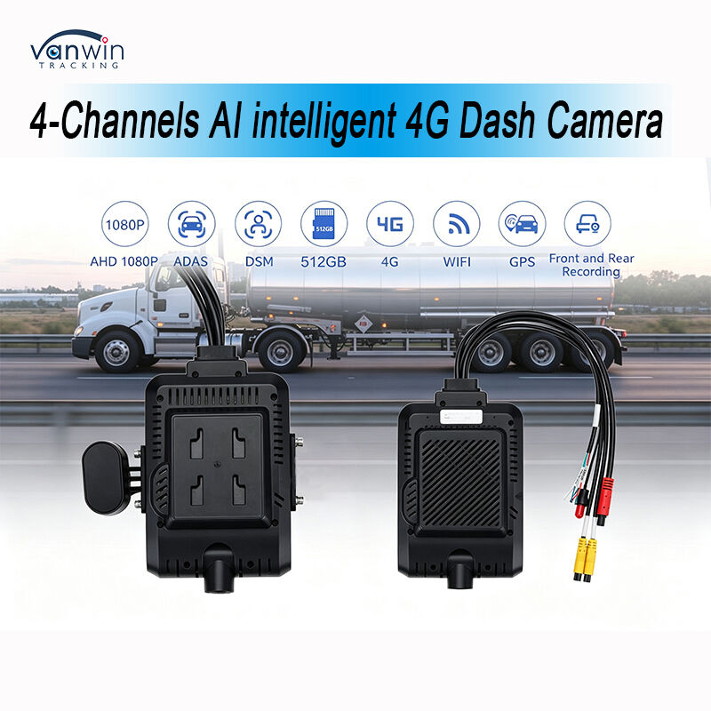4 kanały AI Inteligentny 4G Mobilny cyfrowy rejestrator wideo Dash System kamery GPS Tracking Night Vision Cloud Remote Monitoring